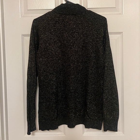 Calvin Klein Black Metallic Sweater Gold Buttons - Picture 5 of 5
